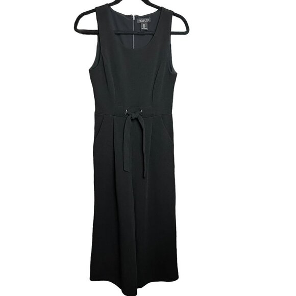 Rachel Zoe Scoop Neck Pull On Cropped Wide Leg Jumpsuit Black Women's Size 4 - Picture 3 of 8